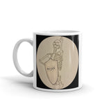 White Glossy Mug With A Skeleton On It