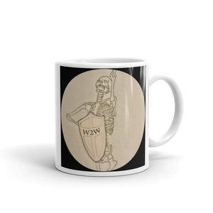 White Glossy Mug With A Skeleton On It
